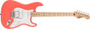 Squier Sonic Stratocaster HSS, Maple Fingerboard, White Pickguard, Tahitian Coral