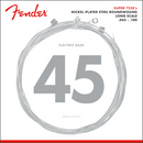 Fender 7250 Bass Strings, Nickel Plated Steel, Long Scale, 7250ML .045-.100 Gauges, (4)