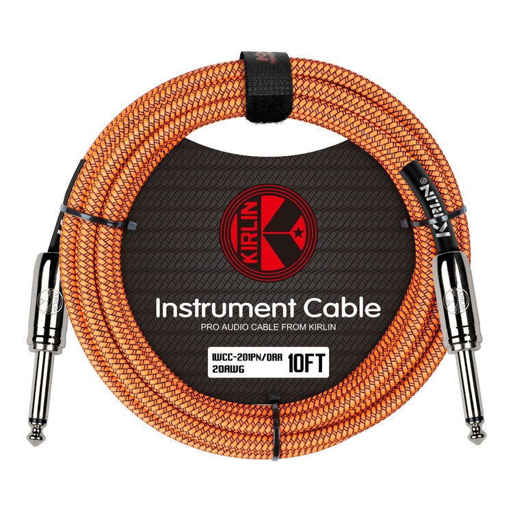 Kirlin IWC201OR 10ft Orange Entry Woven Instrument Cable