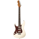 Levinson Sceptre Ventana Std - Double Cutaway Olympic White SSS w Indian Laurel Board Left Handed