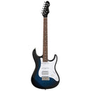 Levinson Sceptre Ventana Deluxe - Double Cutaway HSS See Thru Ocean Blue w Indian Laurel Board