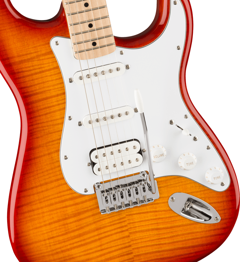 Affinity Series Stratocaster FMT HSS, Maple Fingerboard, White Pickguard, Sienna Sunburst