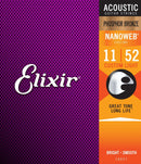 Elixir 16027 Nanoweb Phosphor Bronze Custom Light 11-52.