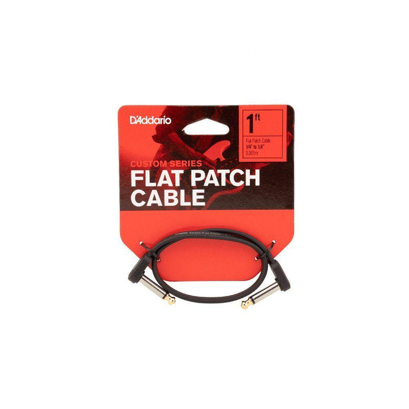 Planet Waves 1ft Flat Patch Cable, Right Angled at Five Star Music 102 Maroondah Highway Ringwood Melbourne Music Guitar Store.