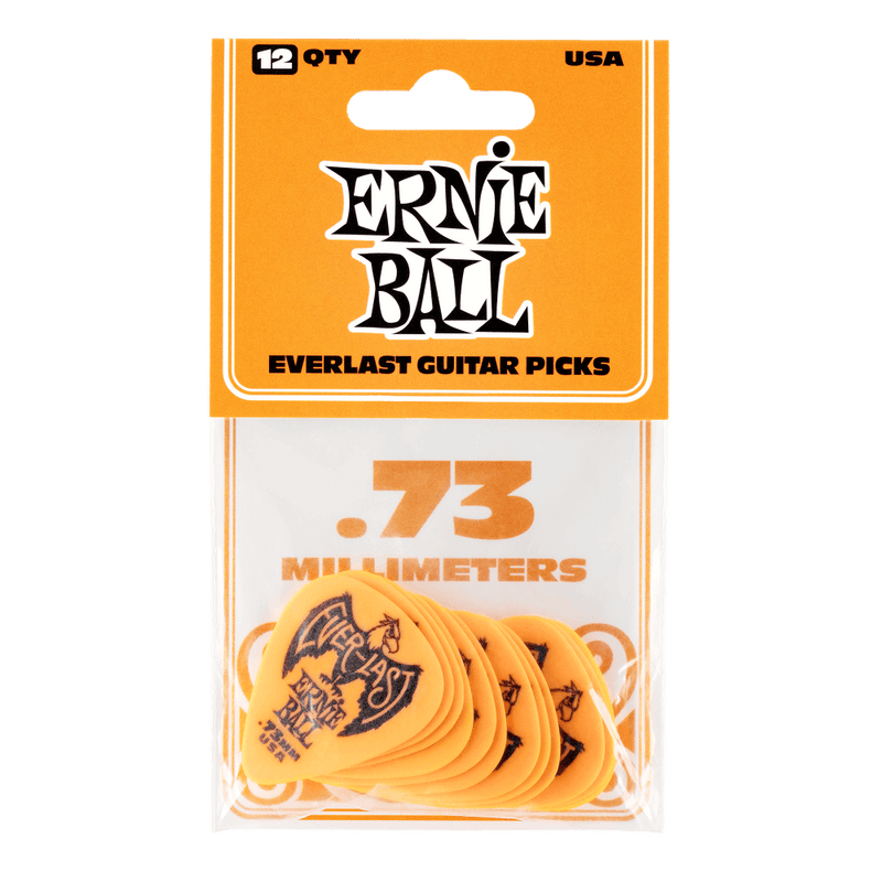 Ernie Ball 0.73mm Everlast Guitar Picks 12-Pack (Orange)