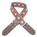 DSL Jacquard Webbing Strap 2 Inch Flower Red.