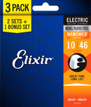 Elixir 16567 Nanoweb Electric 10-46 3 Pack Light