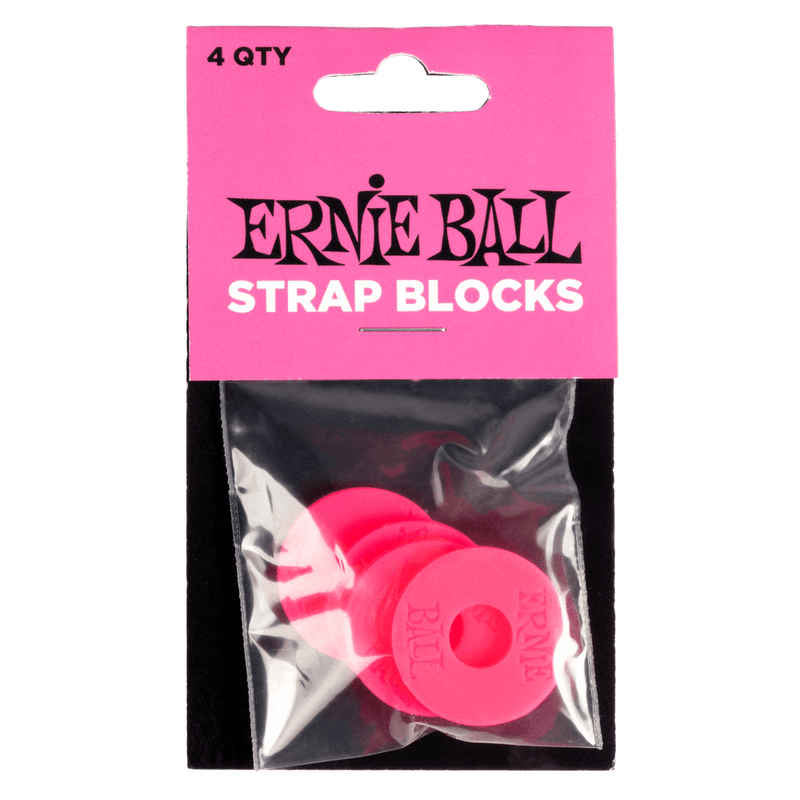 Ernie Ball Strap Blocks - Pink - 4 Pack