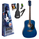 Redding RED50PKTBU Dreadnought Acoustic Guitar Package Transparent Blue