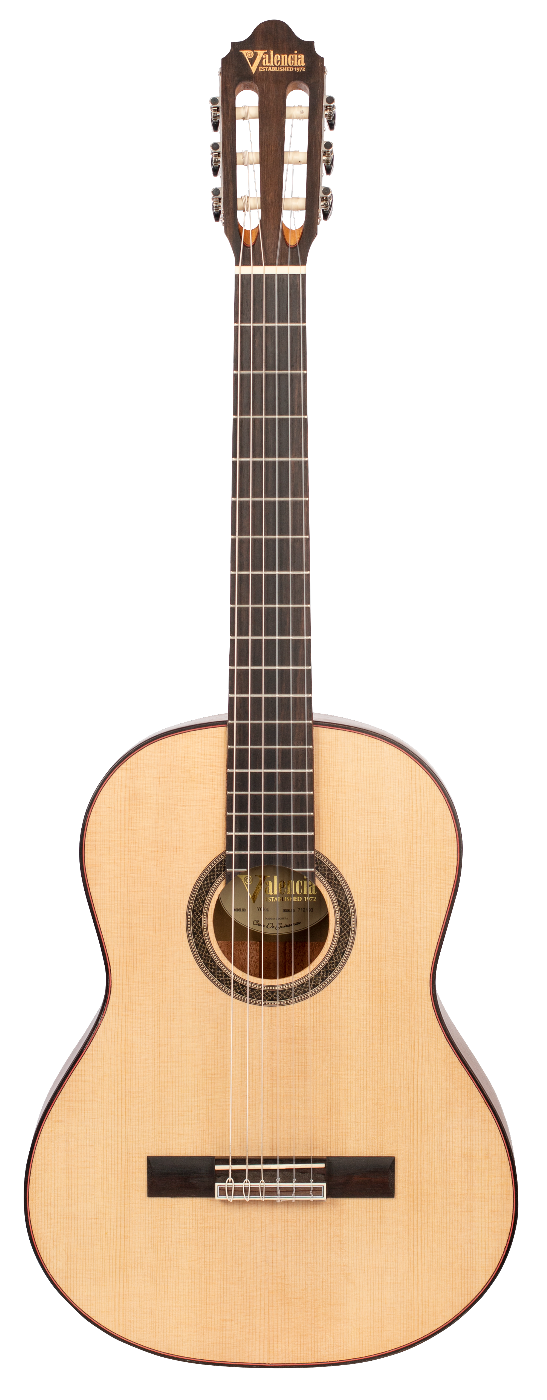 Valencia VC704 Solid Top Classical Guitar in Natural Satin