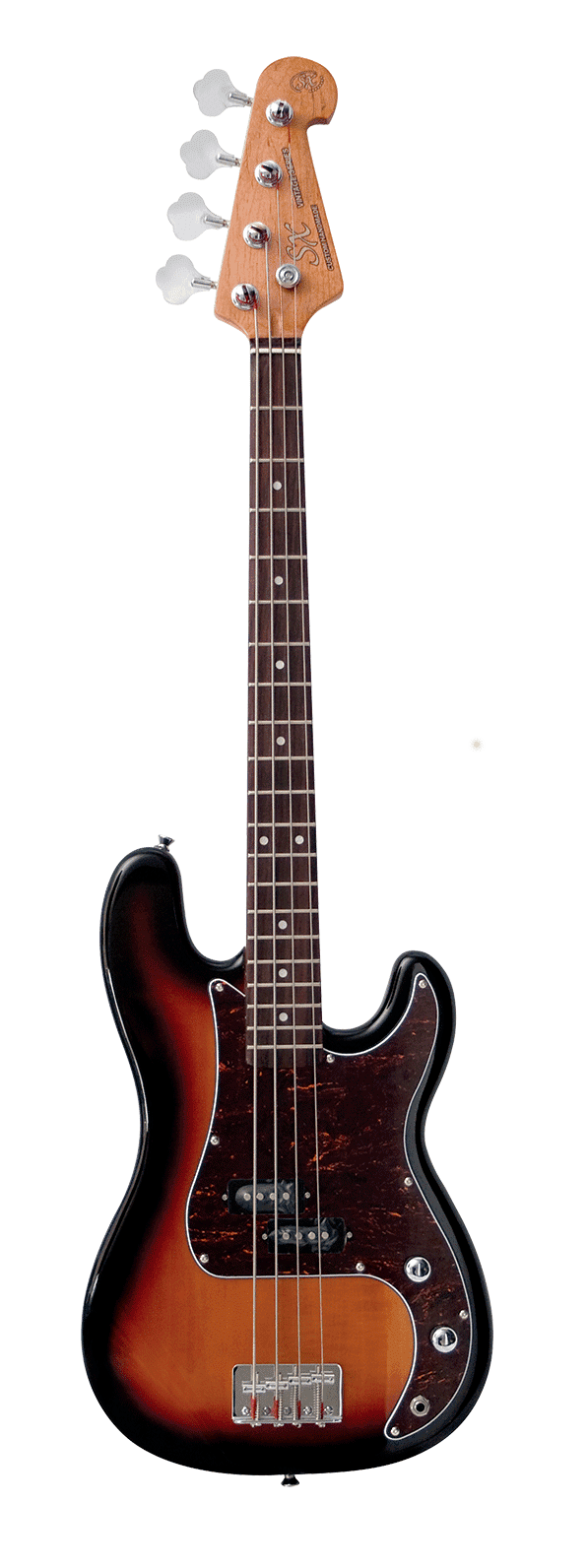 SX 3/4 Short Scale Vintage Bass Guitar - Tobacco Sunburst