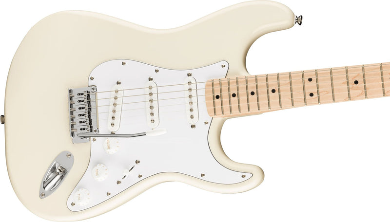 Squier Affinity Series Stratocaster, Maple Fingerboard, White Pickguard, Olympic White