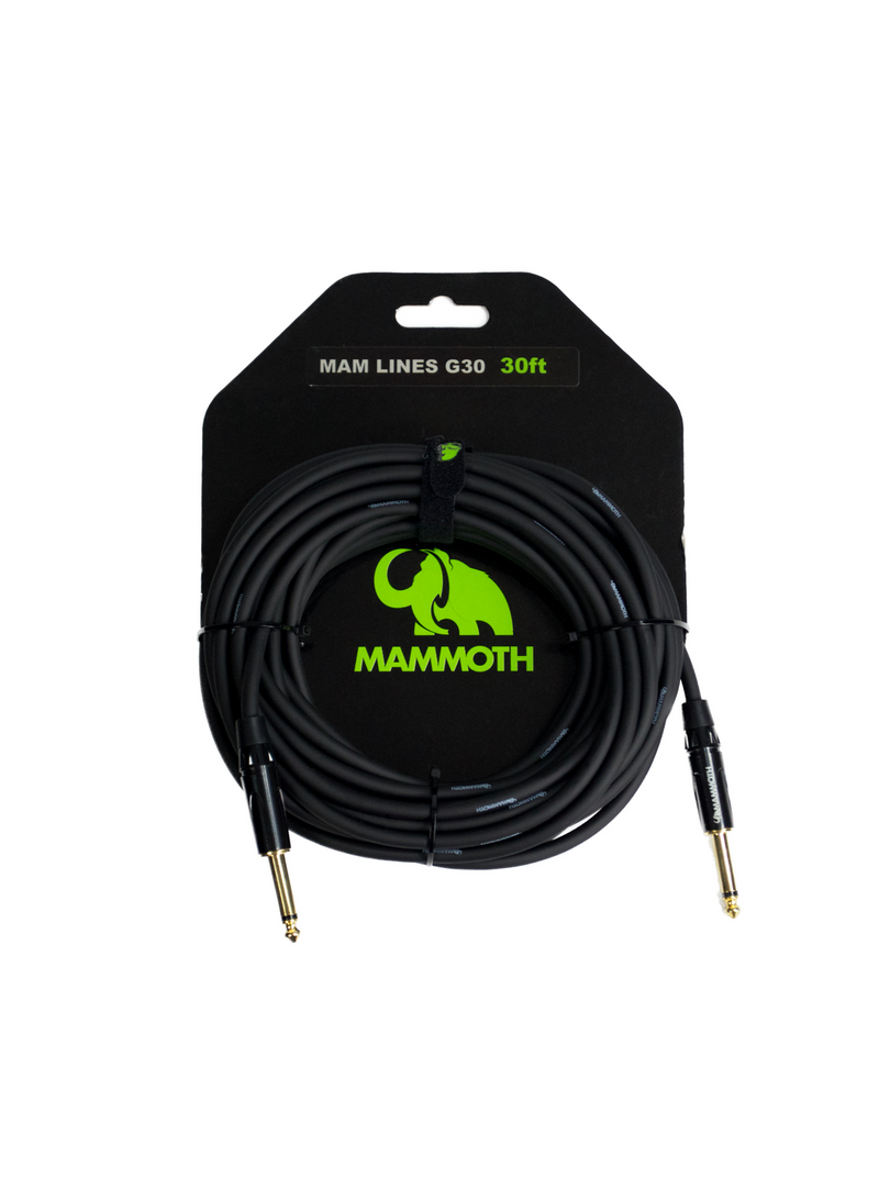 Mammoth Mono Jack to Jack Instrument Cable Mam Lines G30 30ft