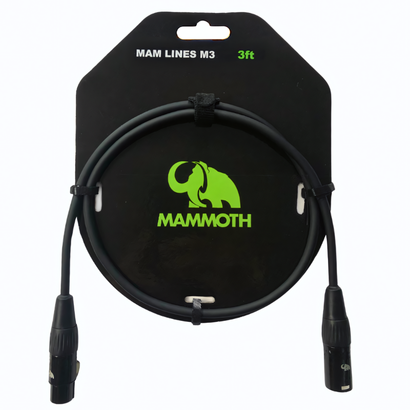 Mammoth Balanced XLR to XLR Microphone Cable MAM Lines 3ft