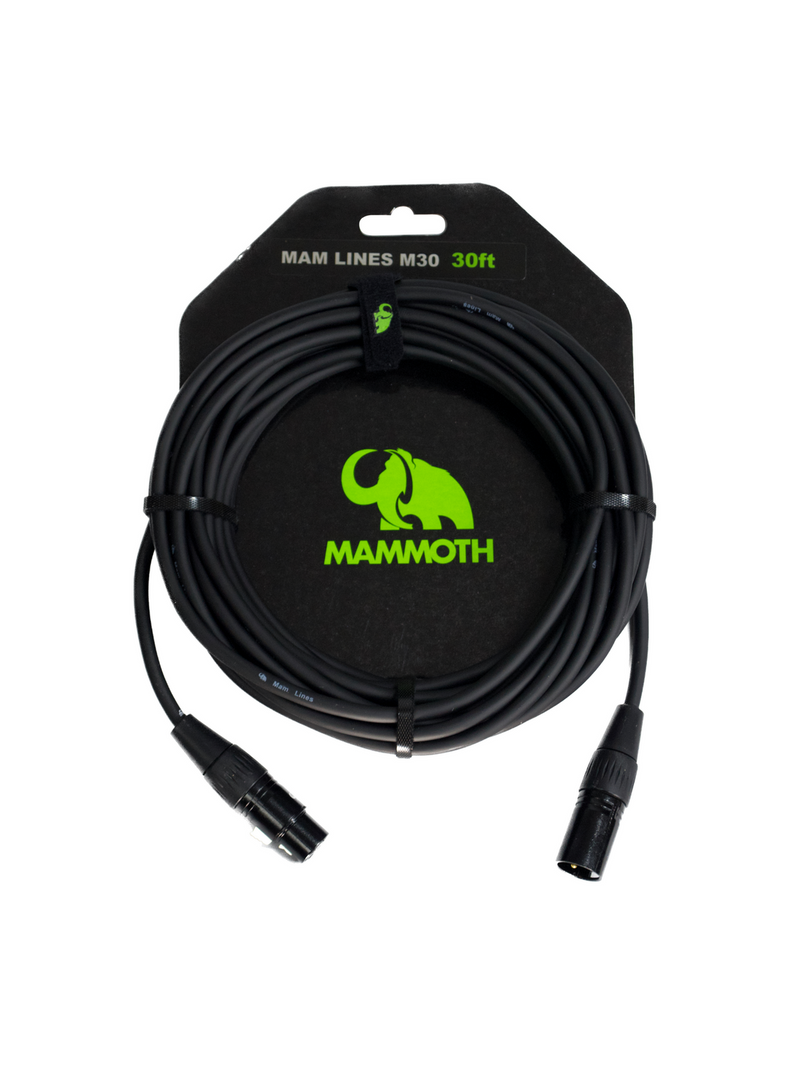 Mammoth Balanced XLR to XLR Microphone Cable MAM Lines 30ft