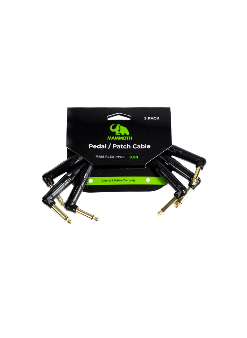 Mammoth High Grade Mono Patch Cable 0.5ft - 3pk