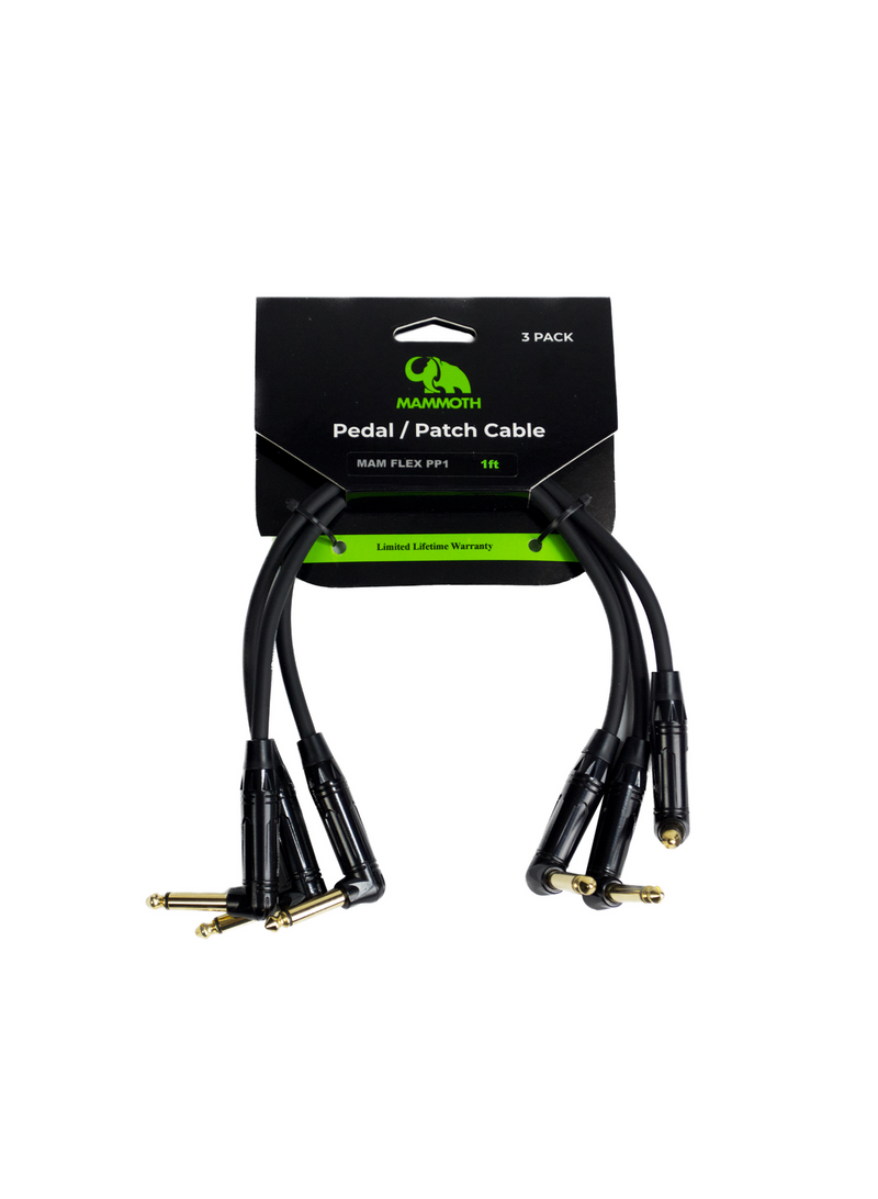 Mammoth 1ft High Grade Mono Right Angle Patch Cable MAM FLEX PP1