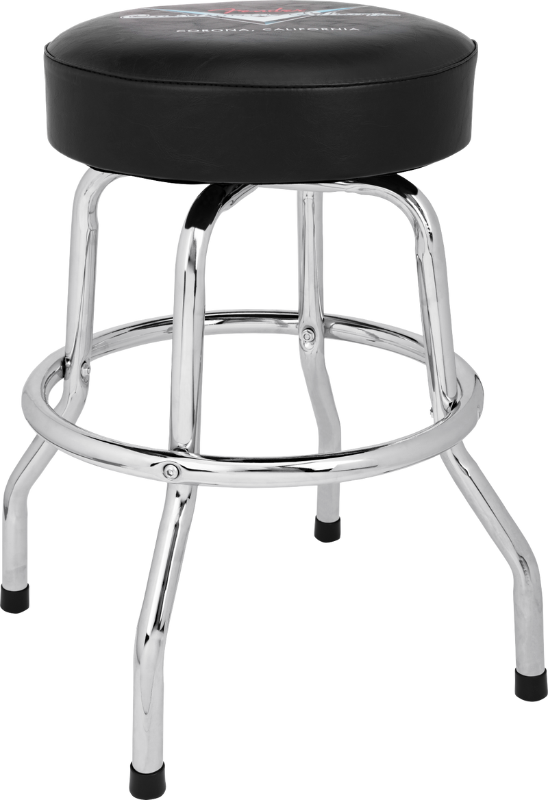 Fender® Custom Shop Chevron Logo Barstool, Black/Chrome, 24"