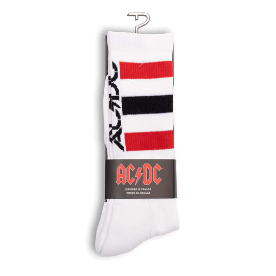 AC/DC "High Voltage" Large Crew Socks in White (1-Pair)