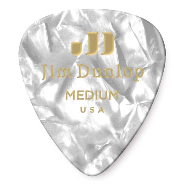 Jim Dunlop JP48M Celluloid White Pearloid Medium Picks (12 Pack)