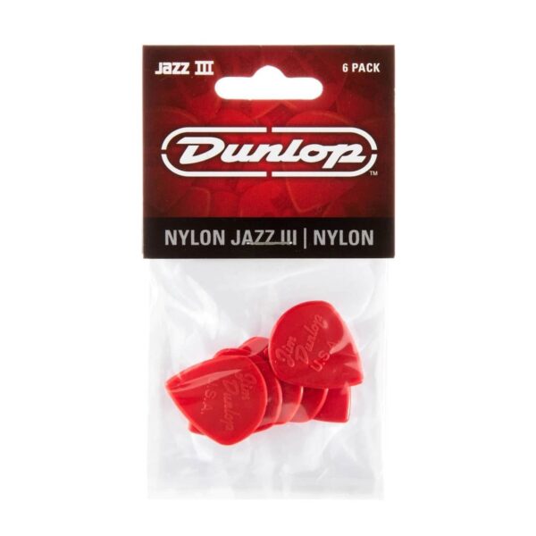 Jim Dunlop JP5RN Nylon Jazz III Pointed Tip Players Pick Pack (Pack of 6)