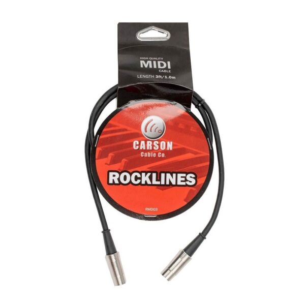 Carson RMD03 Rocklines Midi Cable in Black (3ft)