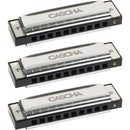 Cascha 3-Piece Blues Harmonica Set in the Keys C, G, A