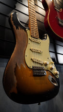 Xotic XSC-1 California Classic, Super Heavy Aging, 2 Tone Burst, Alder, Roasted Flame Maple