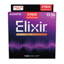 Elixir Nanoweb Phosphor Bronze 13-56 3 Pack Medium [E16570]