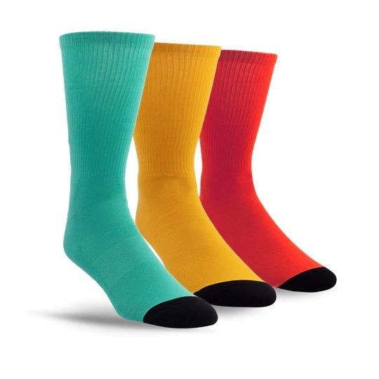 FENDER "Exploded Logo" Large Crew Socks in Asst Colour (3-Pair)