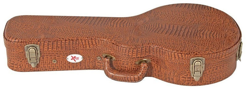 Xtreme HC3086 F-Style Shaped Mandolin Case – Brown Croc Vinyl