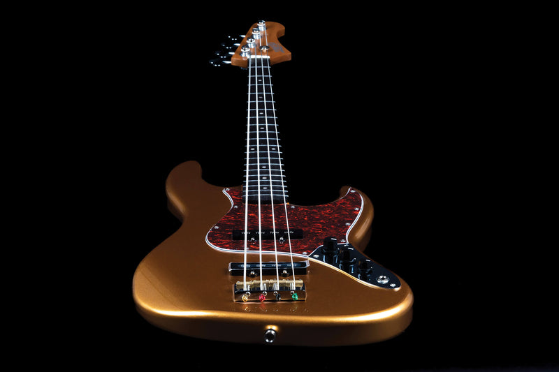 Jet JJB-300 Bass Guitar - Roasted Maple Neck, Rosewood Fretboard - Gold