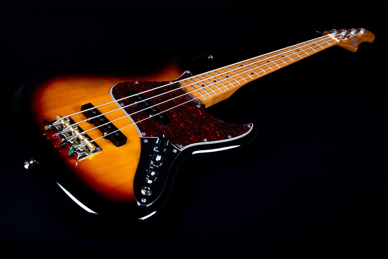 Jet JJB-300 Bass Guitar - Roasted Maple Neck - Sunburst