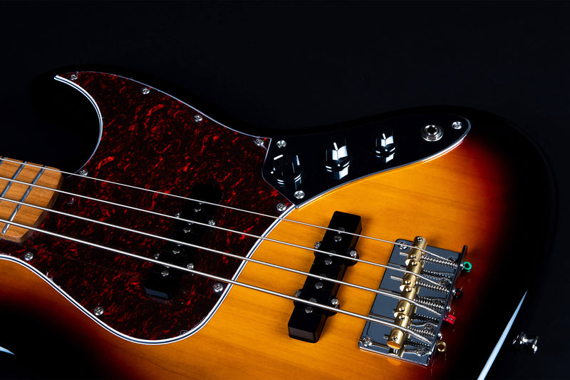 Jet JJB-300 Bass Guitar - Roasted Maple Neck - Sunburst