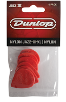 Jim Dunlop Jazz III XL Nylon Red Players Pick Pack - 6 Picks