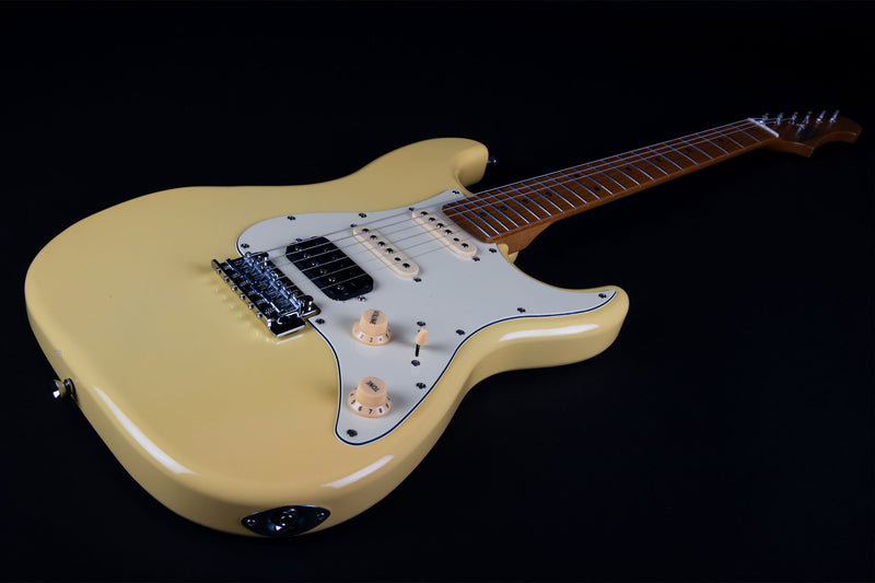 Jet JS-400 Electric Guitar - Roasted Maple Neck - Vintage Yellow