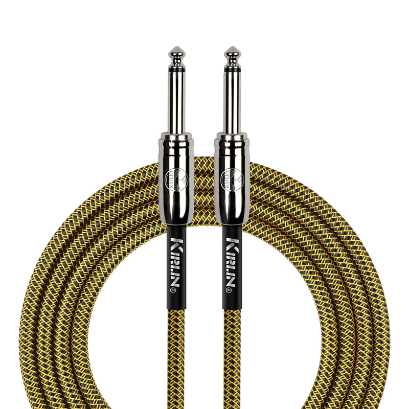 Kirlin IWCC201BY 10ft Tweed Entry Woven Instrument Cable with Chrome Ends