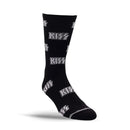 KISS "All Over Logo" Large Crew Socks in Black (1-Pair)