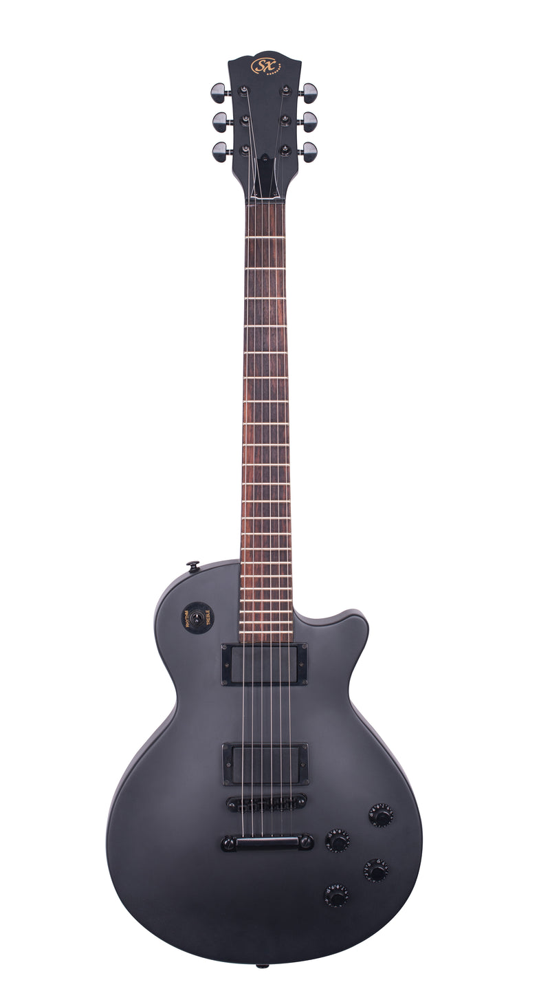 SX Les Paul Style Archtop Electric Guiar - Black Satin