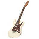 Levinson Sceptre Ventana Std - Double Cutaway Olympic White SSS w Indian Laurel Board