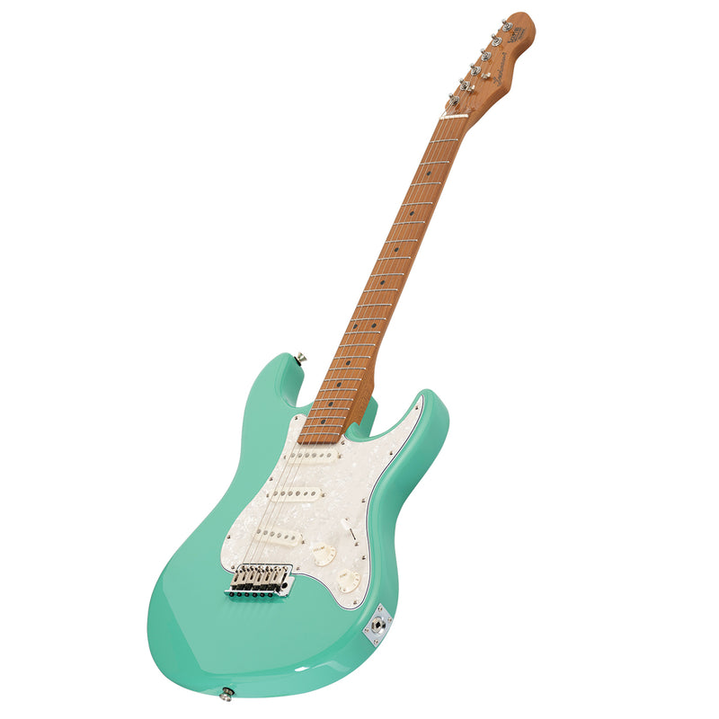 Levinson Sceptre Ventana Std - w/FREE DCM Case - Double Cutaway Sea Foam Green SSS w Maple Board