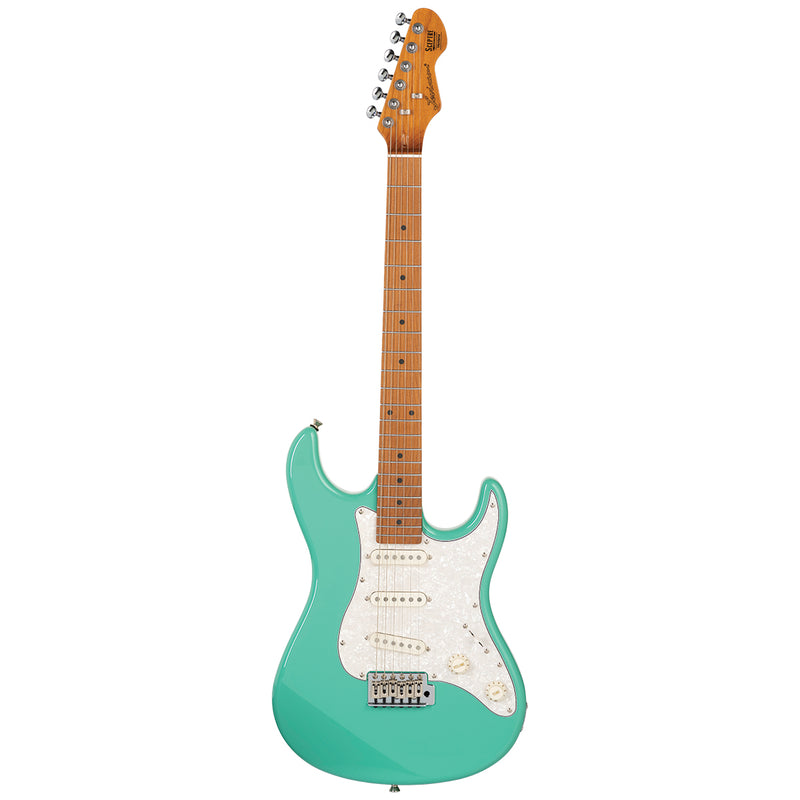 Levinson Sceptre Ventana Std - w/FREE DCM Case - Double Cutaway Sea Foam Green SSS w Maple Board