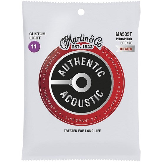 MARTIN MA535T Acoustic Guitar Strings, Authentic Treated, 11-52 92/8