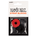 Ernie Ball Strap Blocks - Red and Black - 4 Pack
