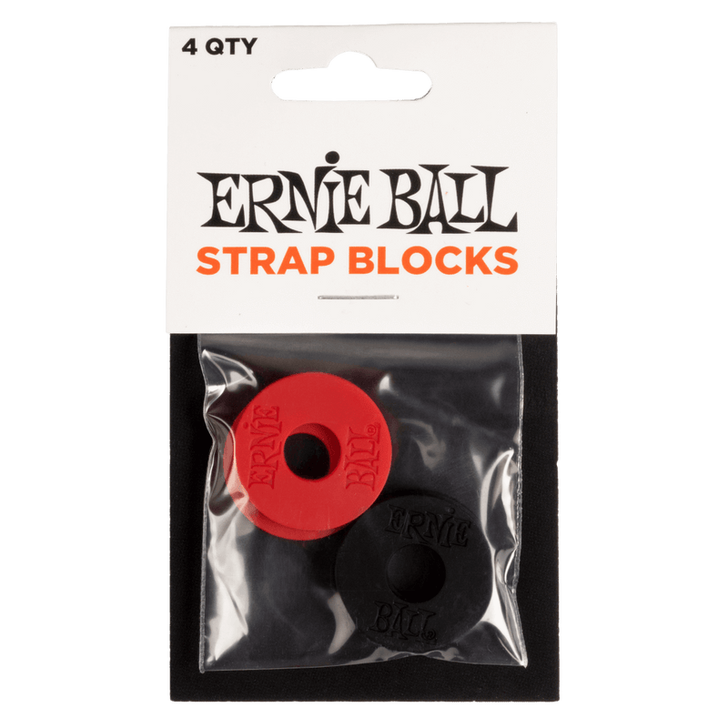 Ernie Ball Strap Blocks - Red and Black - 4 Pack