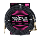 Ernie Ball Braided Instrument Cable Straight/Angle 10ft - Black w/ Gold Connectors