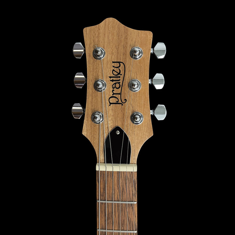 Pratley DVR Single Cutaway Solid Qld Blue Fig Body Electric Humbucker Guitar in Denim Blue