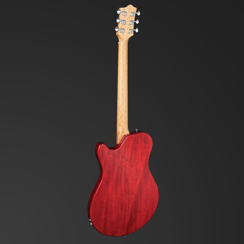 Pratley DVR Single Cutaway Solid Qld Blue Fig Body Electric Humbucker Guitar in Natural Red