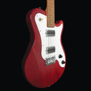Pratley DVR Single Cutaway Solid Qld Blue Fig Body Electric Humbucker Guitar in Natural Red