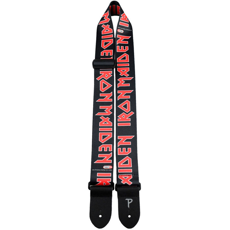 Perris 2" Polyester "Iron Maiden - Red Logo on Black" Licensed Guitar Strap